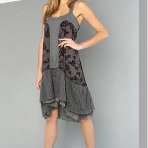 Free People Pintuck Rose Lace Velvet Dress - Picture 2 of 6